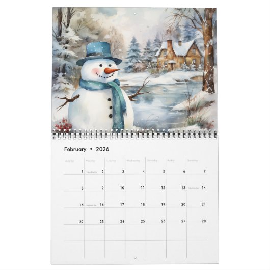 予定表 カレンダー (2月 2026)