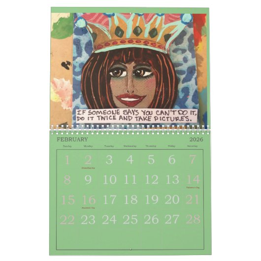 予定表 カレンダー (2月 2026)