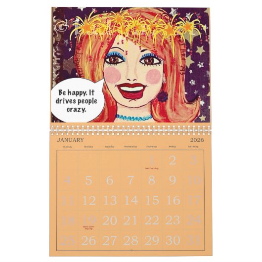 予定表 カレンダー (1月 2026)