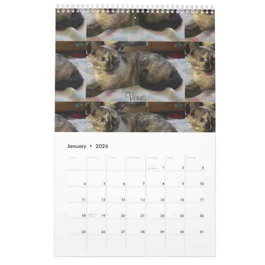 予定表 カレンダー (1月 2026)