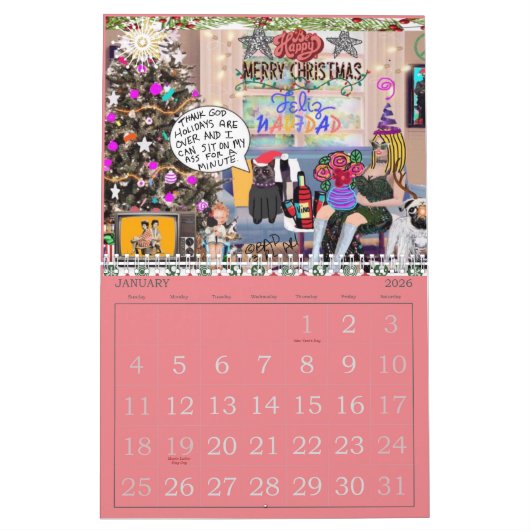 予定表 カレンダー (1月 2026)