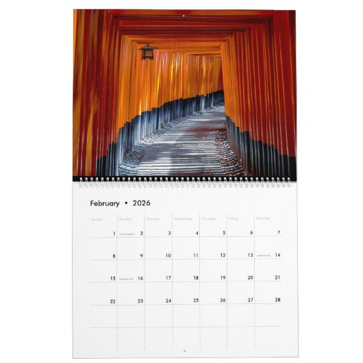 予定表 カレンダー (2月 2026)