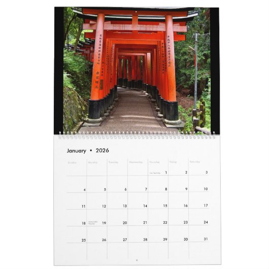 予定表 カレンダー (1月 2026)