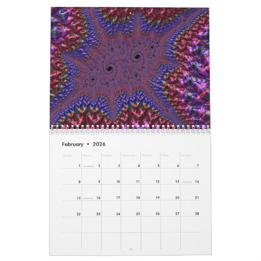 予定表 カレンダー (2月 2026)