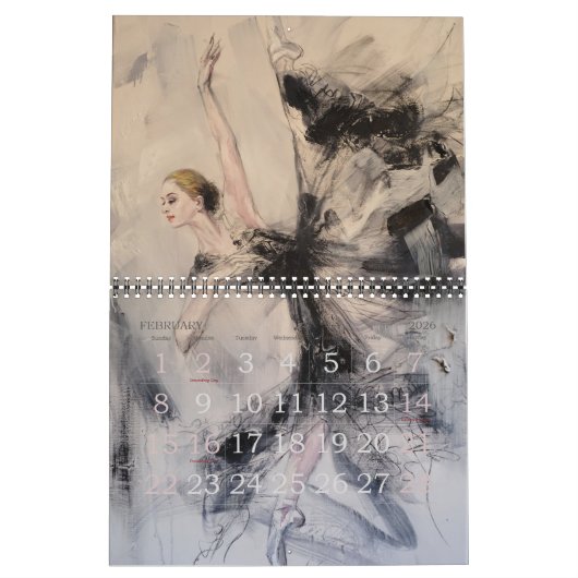 予定表 カレンダー (2月 2026)