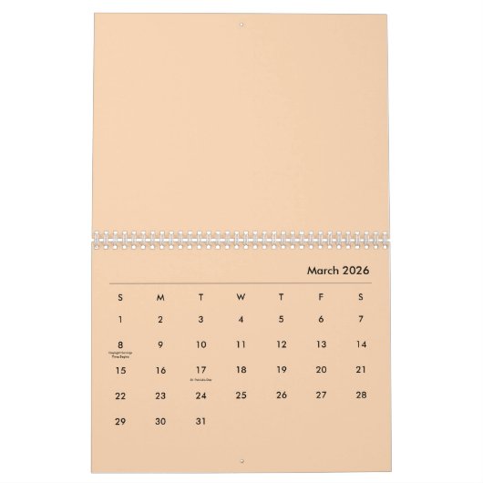 予定表 カレンダー (3月 2026)