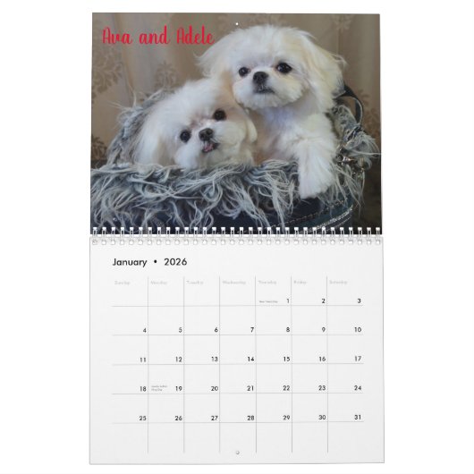 予定表 カレンダー (1月 2026)