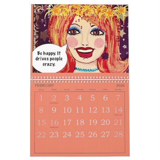 予定表 カレンダー (2月 2026)