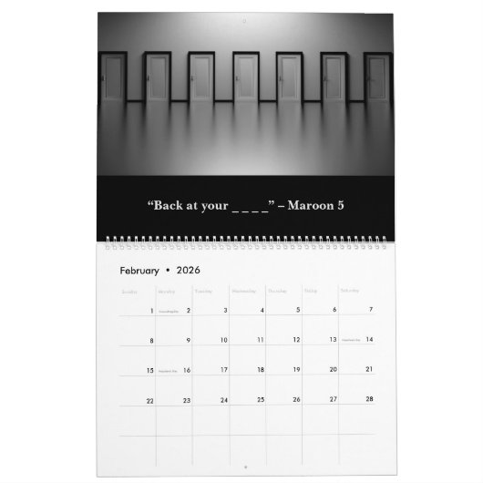 予定表 カレンダー (2月 2026)