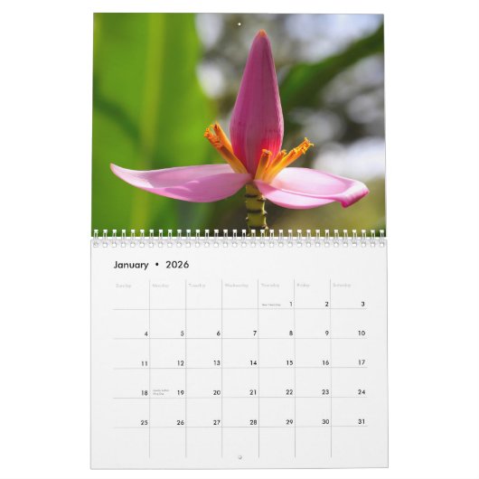 予定表 カレンダー (1月 2026)