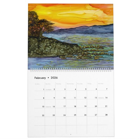 予定表 カレンダー (2月 2026)