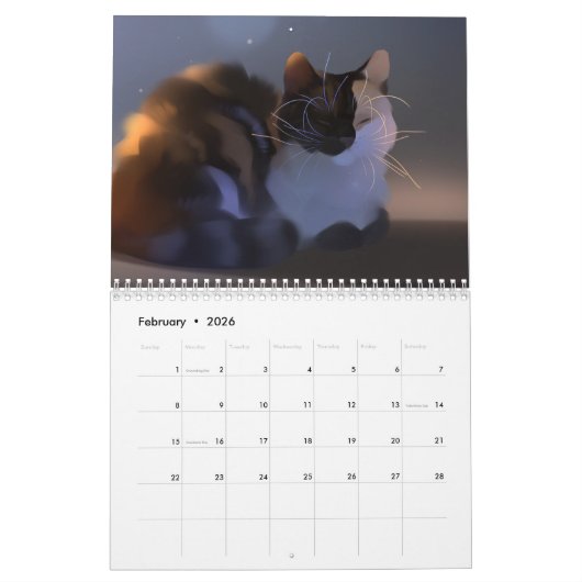 予定表 カレンダー (2月 2026)