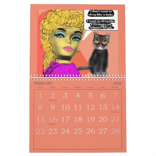 予定表 カレンダー (2月 2026)