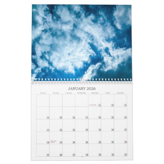 予定表 カレンダー (1月 2026)