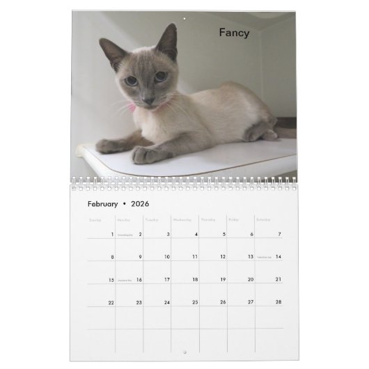 予定表 カレンダー (2月 2026)