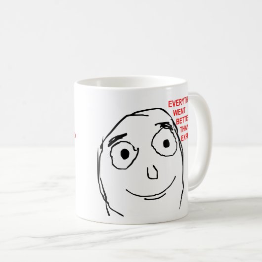 予想以上の激怒の顔のミーム コーヒーマグカップ (正面右)