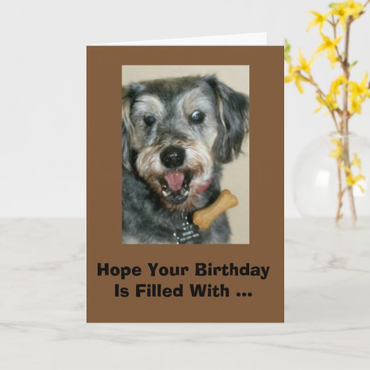 予想外の御馳走で満ちている誕生日! カード (黄色い花)