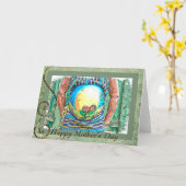 予期しているアフリカ人アメリカのための幸せな母の日 カード (黄色い花)