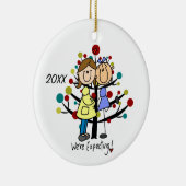 予期しているカップル2のお母さんの休日のオーナメント セラミックオーナメント (右)