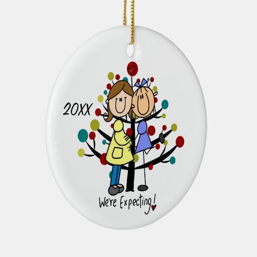 予期しているカップル2のお母さんの休日のオーナメント セラミックオーナメント (右)