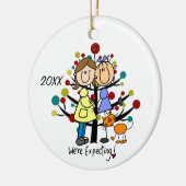 予期しているカップル2のお母さん猫の休日のオーナメント セラミックオーナメント (左)