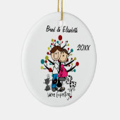 予期しているカップル2猫犬のオーナメント セラミックオーナメント (右)
