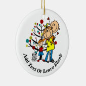 予期しているカップル、男の子、猫のオーナメント セラミックオーナメント (右)