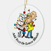 予期しているカップル、男の子、猫のオーナメント セラミックオーナメント (左)