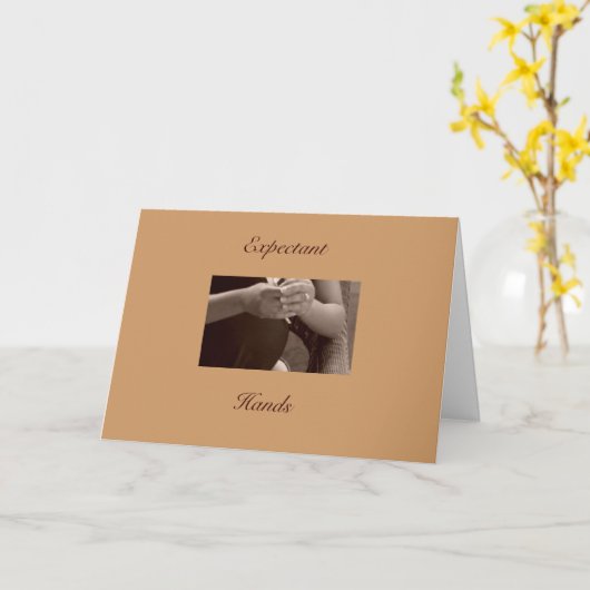 予期している手 カード (黄色い花)