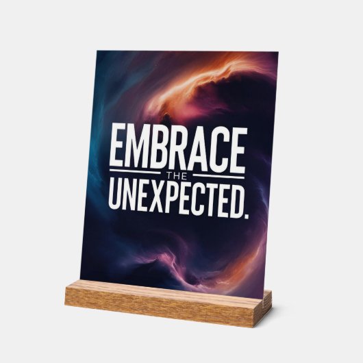 予期せぬ事態を受け入れる アクリルサイン (傾斜)