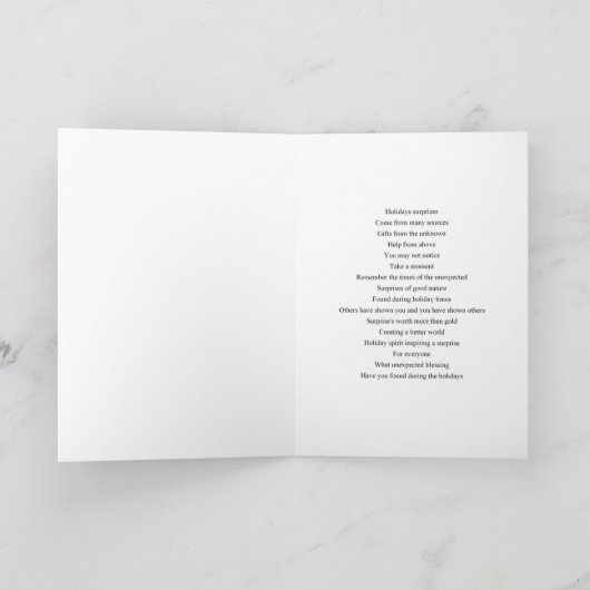 予期せぬ贈り物 カード (内部)