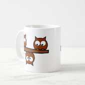予測できないフクロウ コーヒーマグカップ (正面左)