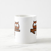 予測できないフクロウ コーヒーマグカップ (中央)