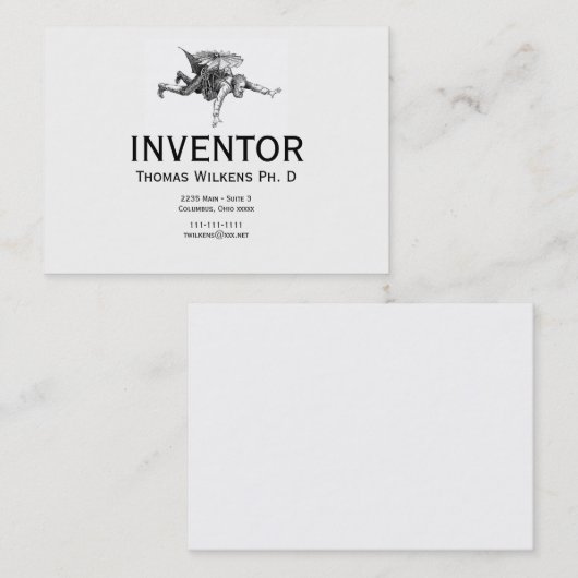 予測できないヴィンテージの発明家 名刺 (正面/裏面)