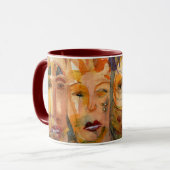 予測できない女性I水彩画のマグ マグカップ (正面左)