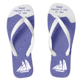 予測できない海軍または白の波-父の日のスクーナー船 ビーチサンダル (フットベッド)
