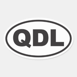 予測できない犬の女性 楕円形シール