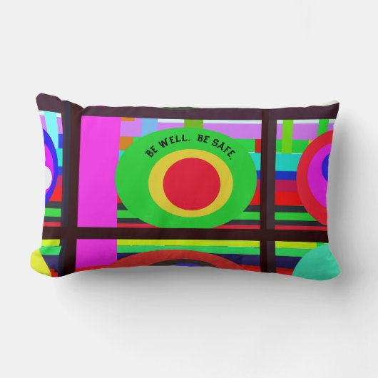 予測できなおもしろいの色合い ランバークッション (正面)