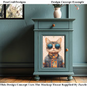 予測できなおもしろいクール&可愛いサイバパンク猫BC5 Decopage 薄葉紙