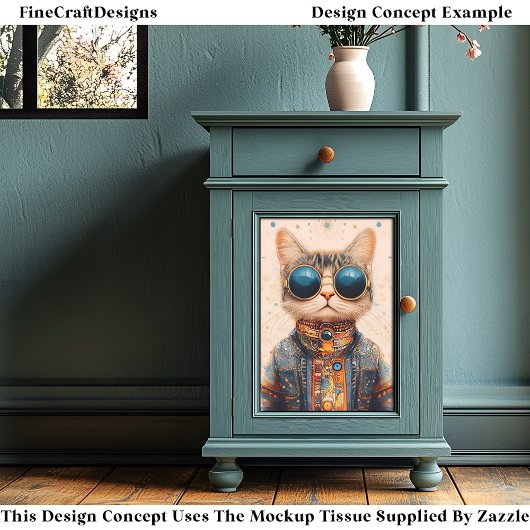 予測できなおもしろいクール&可愛いサイバパンク猫BC5 Decopage 薄葉紙