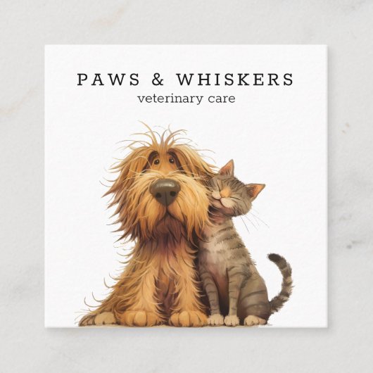 予測できなおもしろい犬猫の獣医 スクエア名刺 (正面)