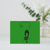 予測できなおもしろい黒猫 ポストカード (スタンド正面)