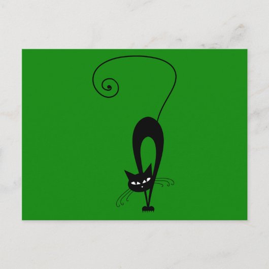 予測できなおもしろい黒猫 ポストカード (正面)