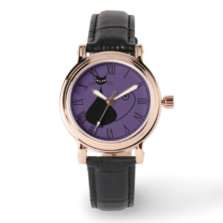 予測できなおもしろい黒猫 腕時計