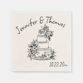 予測できなお洒落手描きド結婚ル スタンダードカクテルナプキン