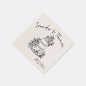 予測できなお洒落手描きド結婚ル スタンダードカクテルナプキン (角)