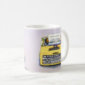 予測できなく黄色いタイプライター コーヒーマグカップ (正面右)