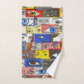 予測できなく、お洒落な、型破りユニークな眼球 バスタオルセット (ハンドタオル)