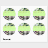 「予測できなこんにちは、私の名前は…」ボタン ラウンドシール (シート)