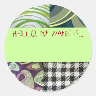 「予測できなこんにちは、私の名前は…」ボタン ラウンドシール